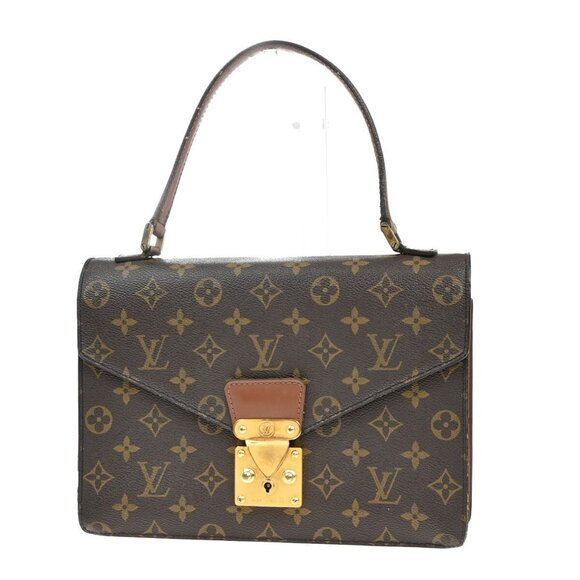 LOUIS VUITTON Concorde Hand Bag Monogram Leather Brown France - Picture 1 of 5
